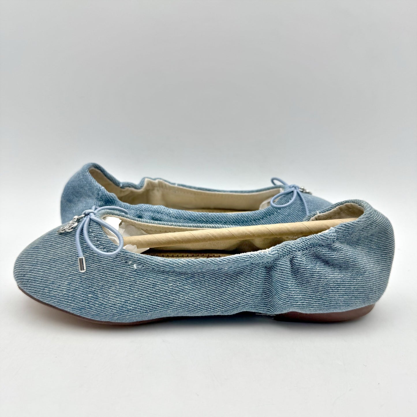 Sam Edelman Kids Felicia Ballet Flats US 1 M EU 32 Blue Denim Leather NIB