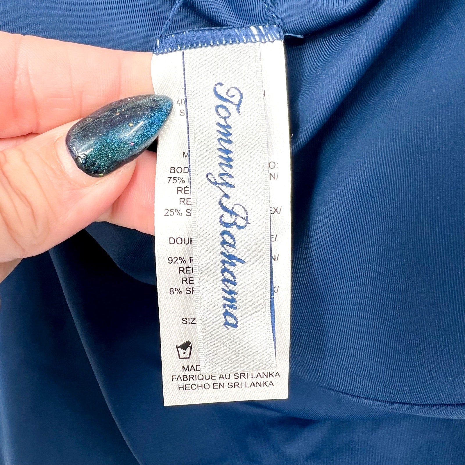 TOMMY BAHAMA Palm Modern One-Piece Swimsuit Size 6 Blue OTS Square Neck NWT