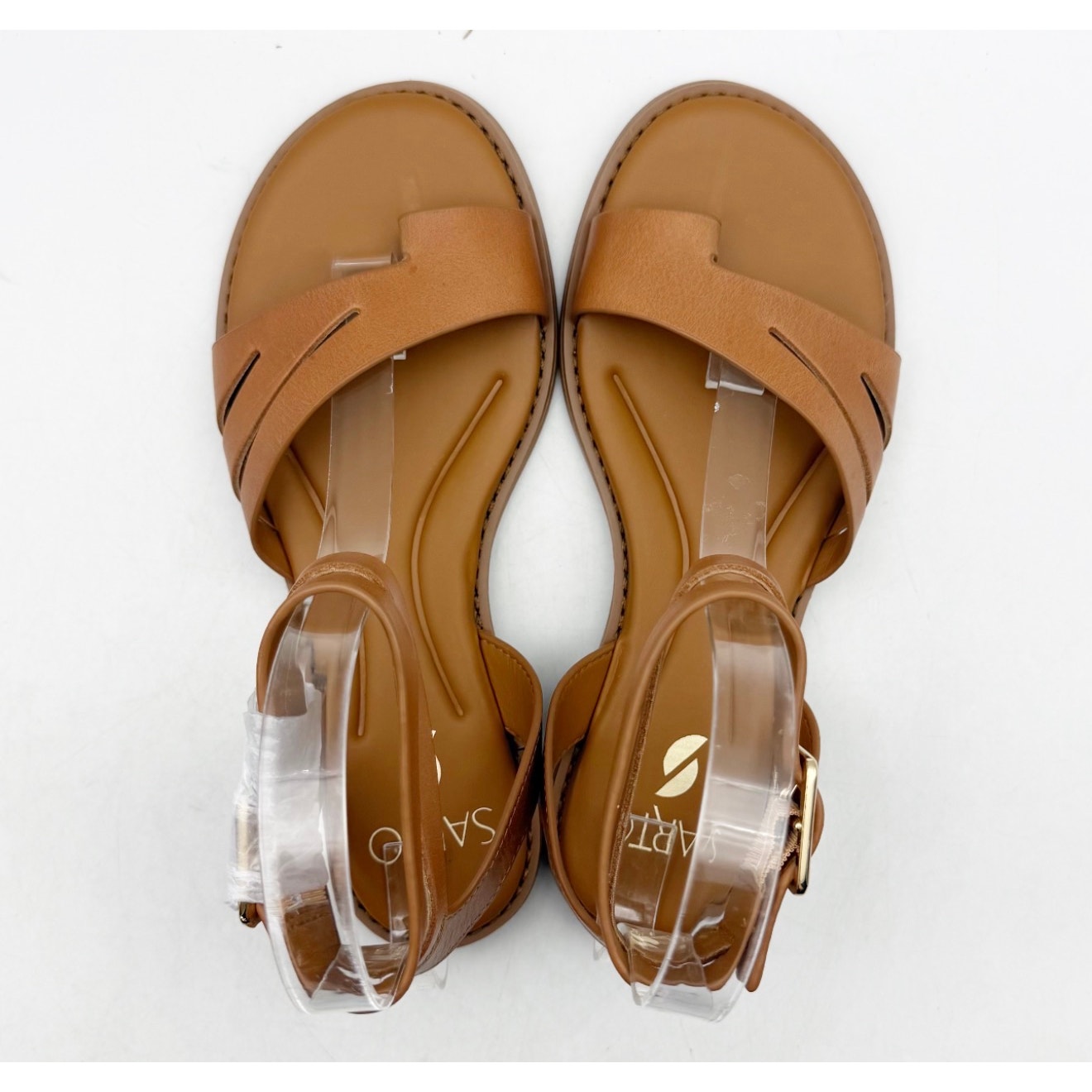 Franco Sarto Women's Greene Gladiator Sandals Size 6 M Brown Tan Toe Strap NWOB