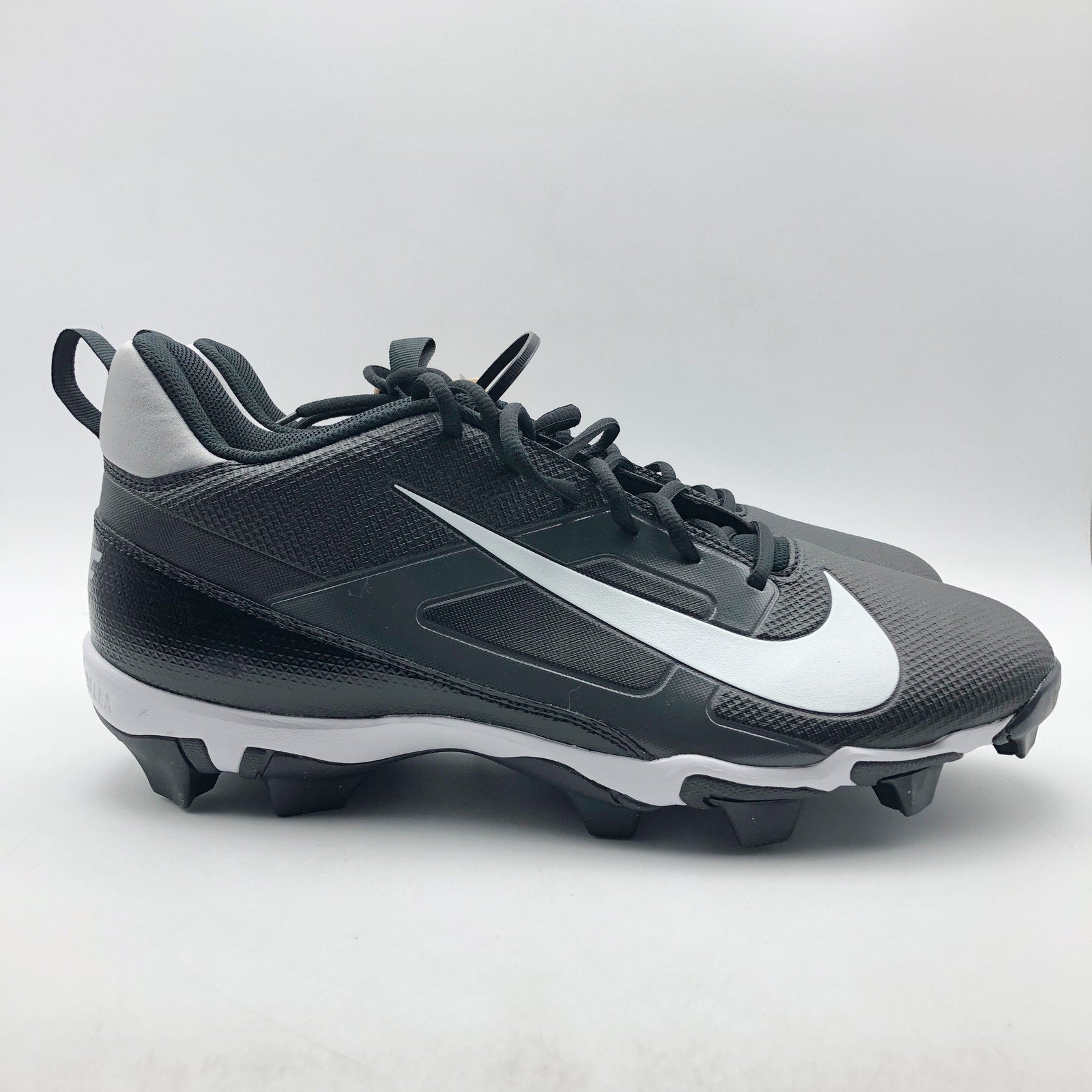 Nike Men's Alpha Menace 4 Shark Football Cleats 12 WIDE Black Grey White NWOB