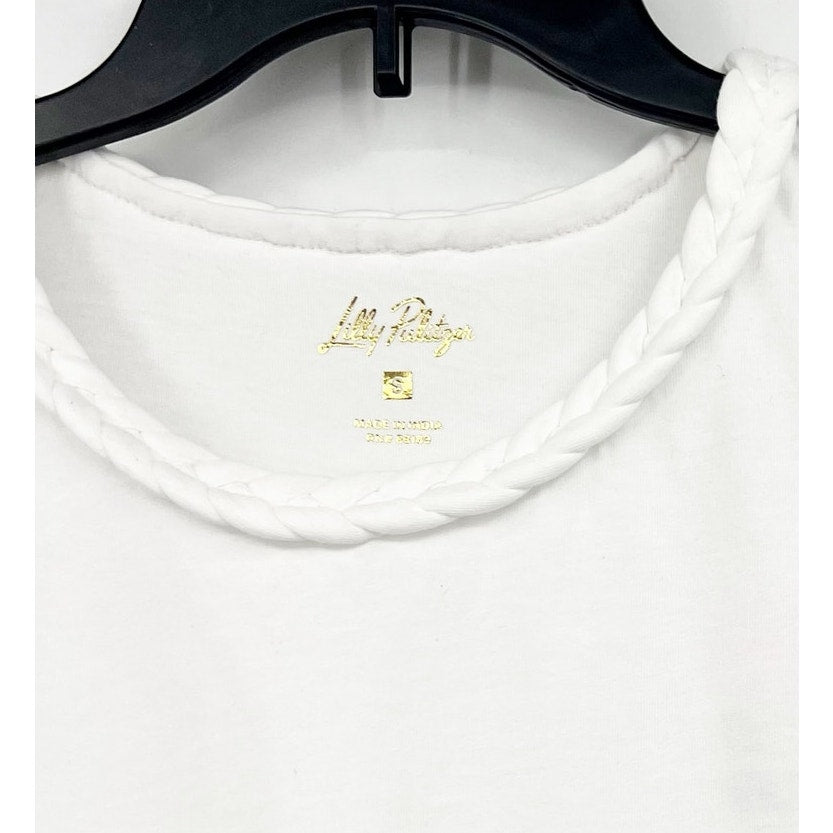 LILLY PULITZER Women's Paulson Knit Top Small Resort White 3/4 Sleeves NWT