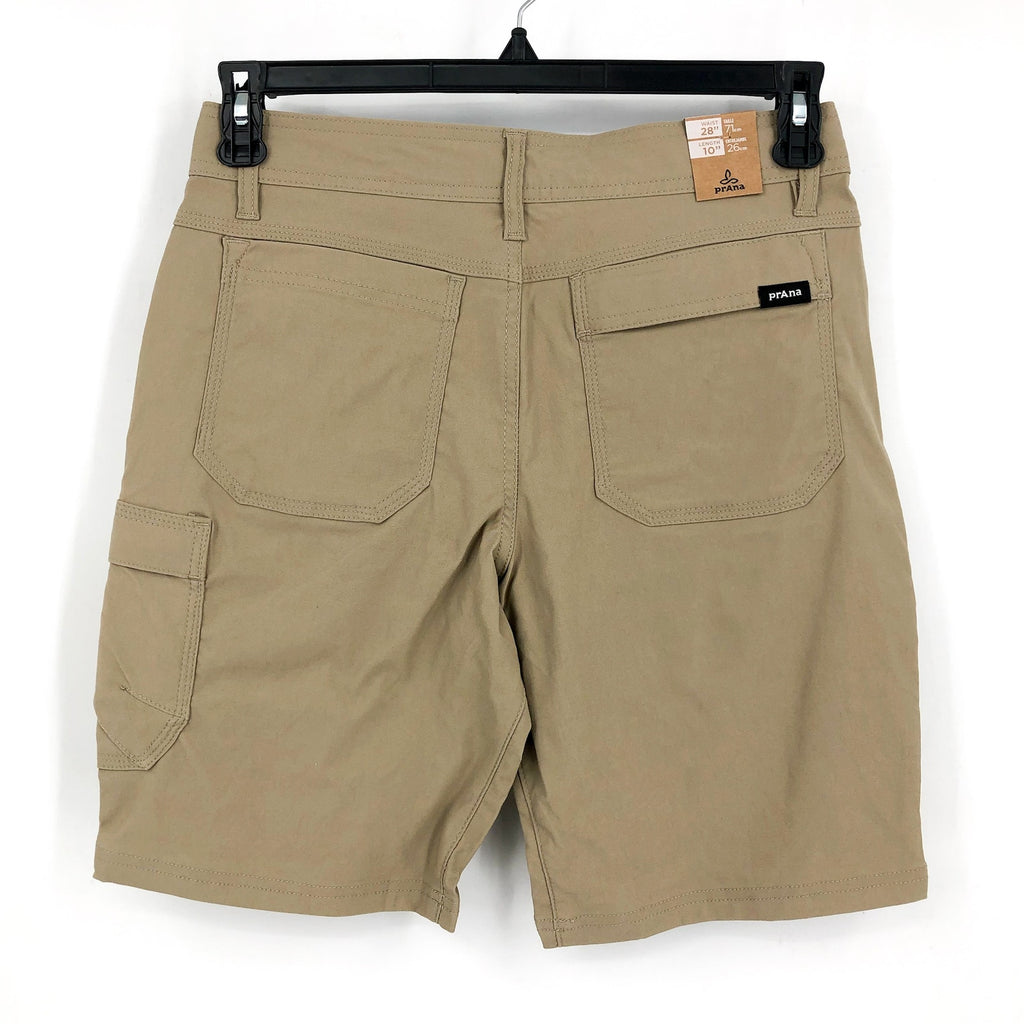 PRANA Men's Stretch Zion Shorts II Size 28 Tan Sandbar Flat Front 10" Inseam NWT