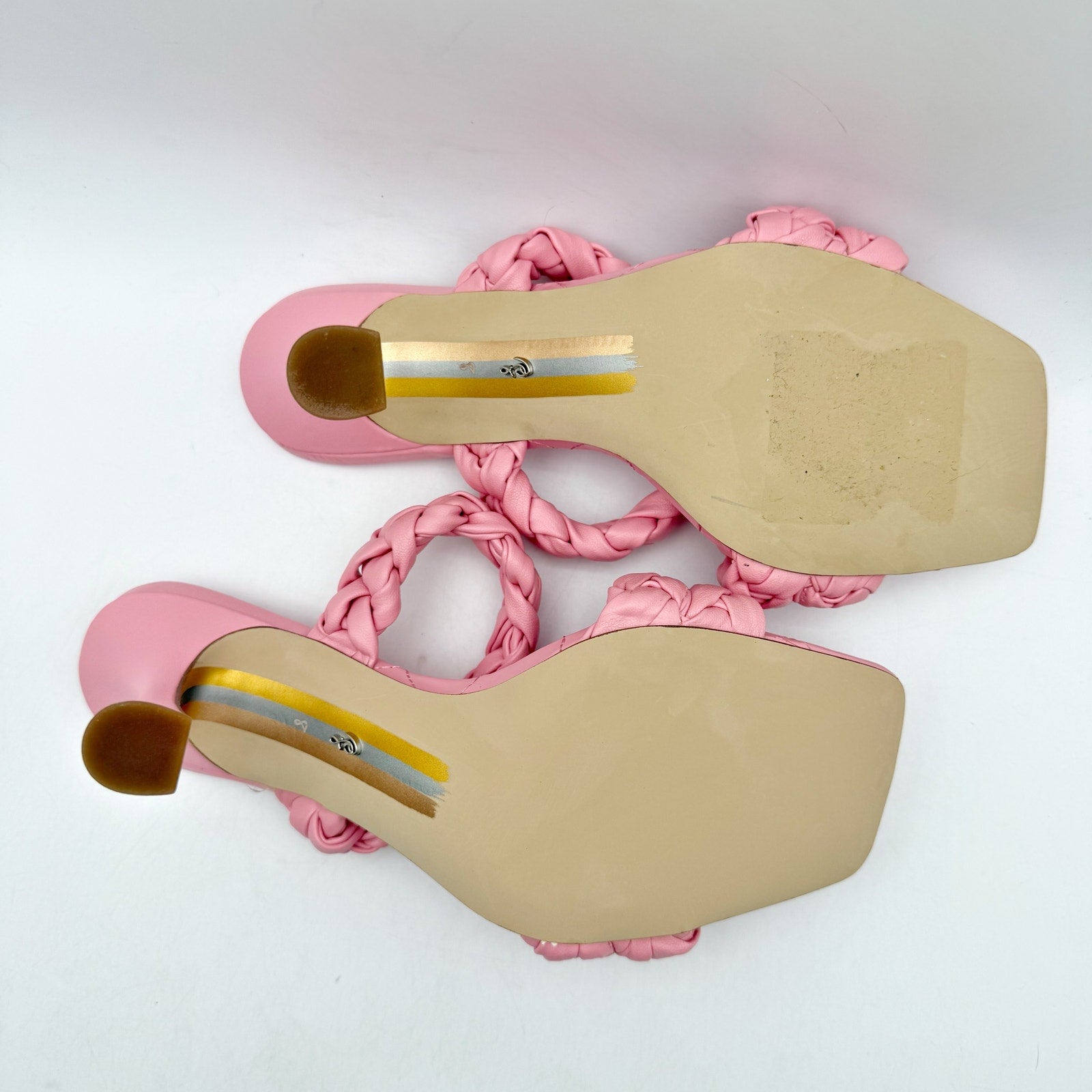 Sam Edelman Womens Meghan Heeled Sandals Size 8 M EU 38 Pink Slip On NIB
