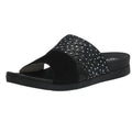 Spenco Womens Dawn Slide Sandals US 8 Wide EU 38.5 Black Suede NIB