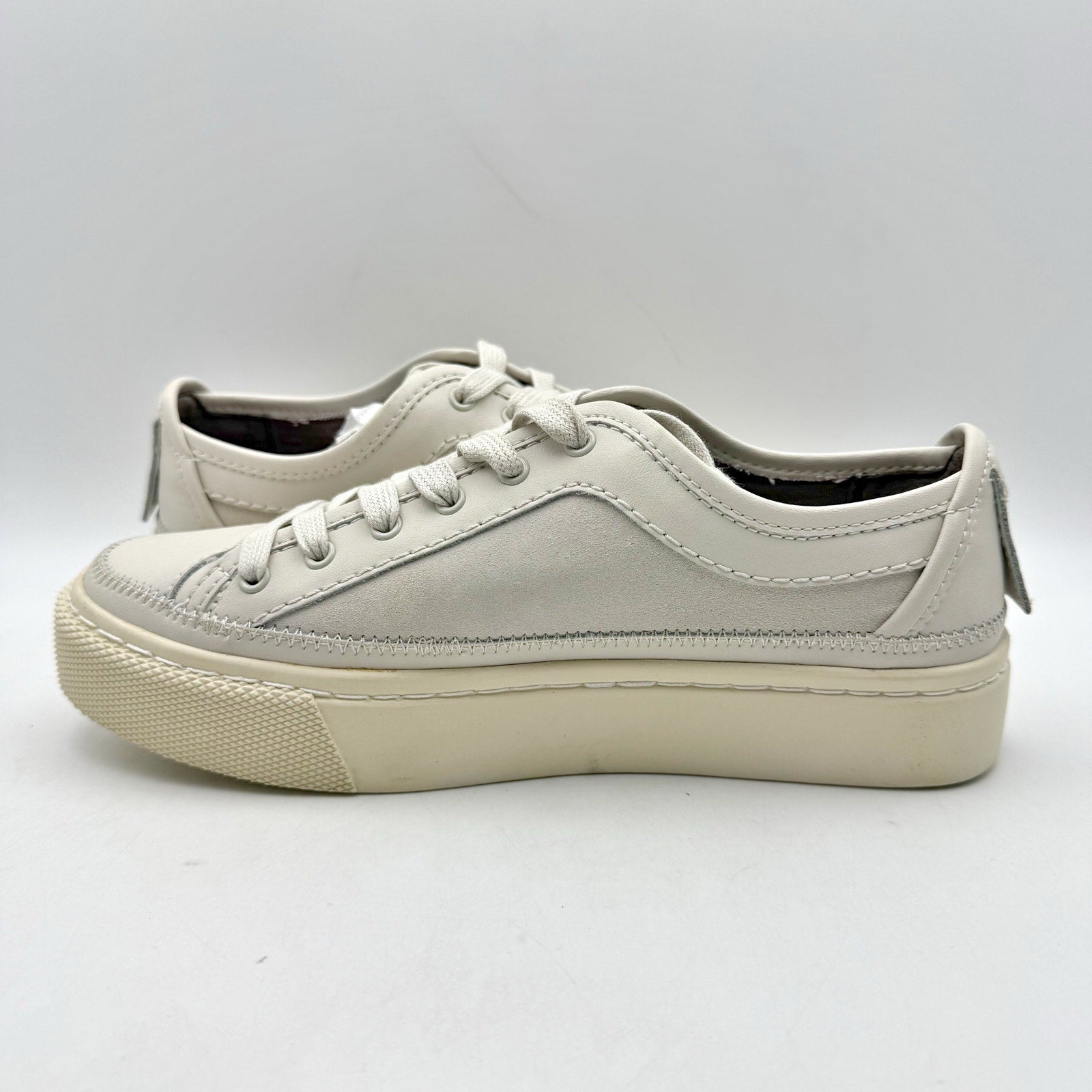 ALLSAINTS Womens Milla Sneaker EU 37 US 7 Off White Leather NWOB