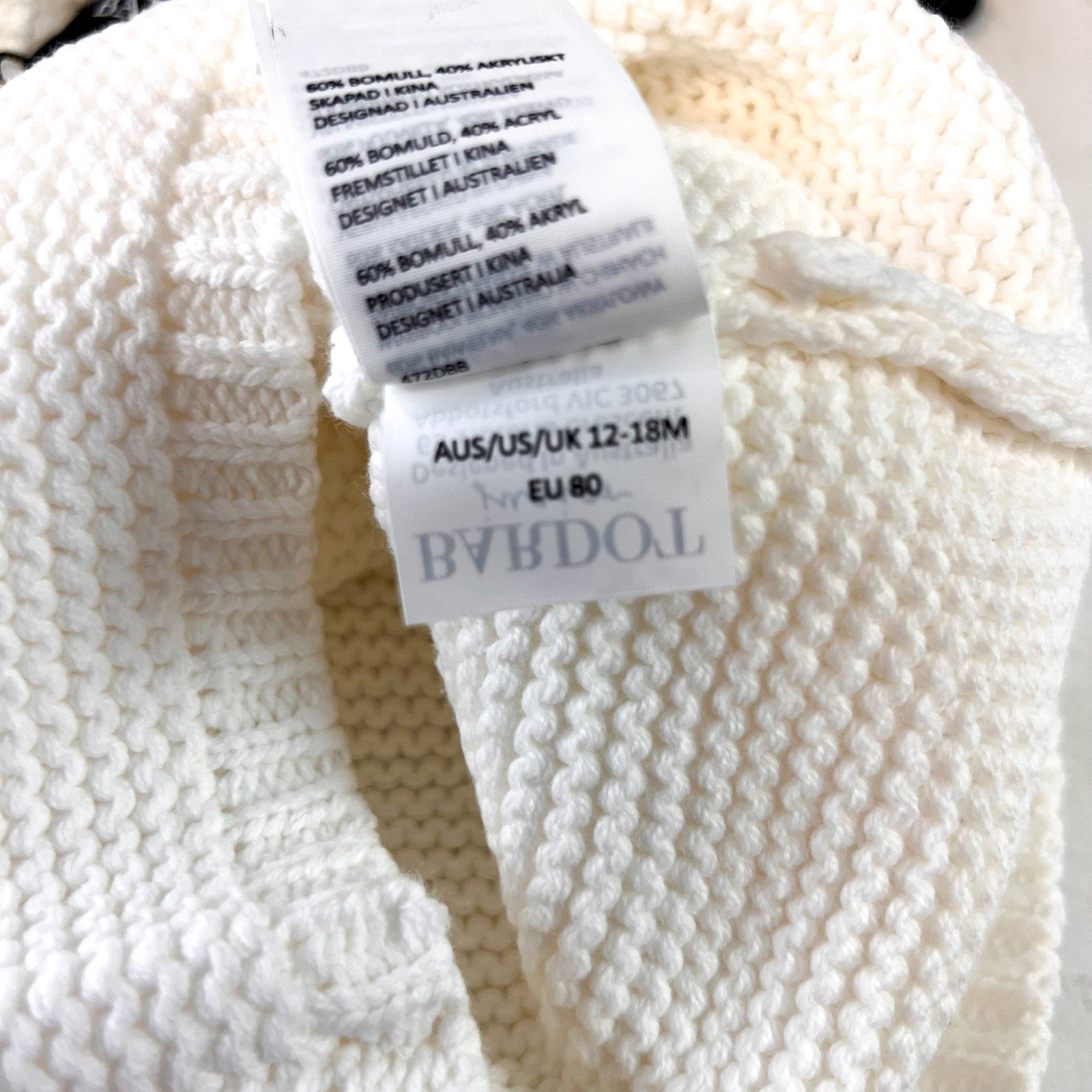 BARDOT JUNIOR Baby Girl Andi Knit Dress 12-18 Months Orchid White Sleeveless NWT