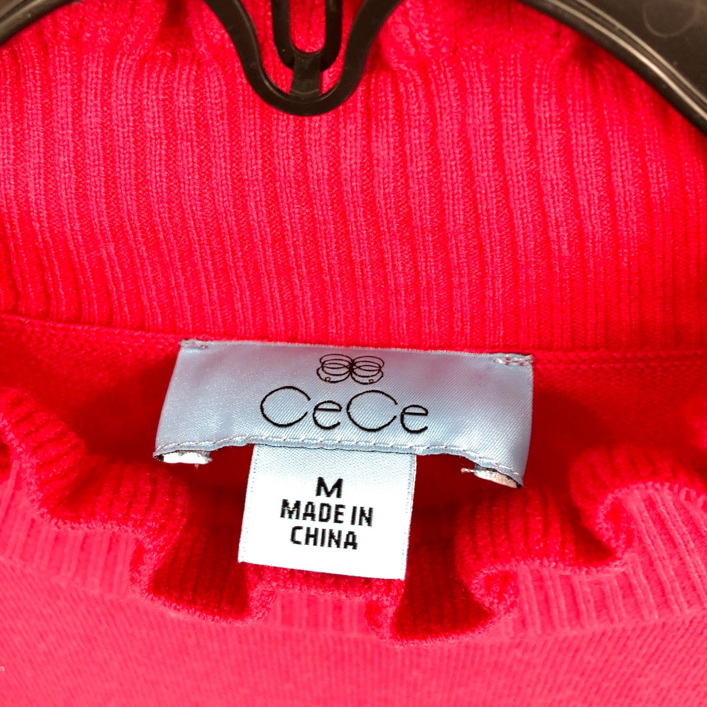 CECE Ruffled Sweater Dress Medium Pink Rich Magenta Long Sleeve NWT