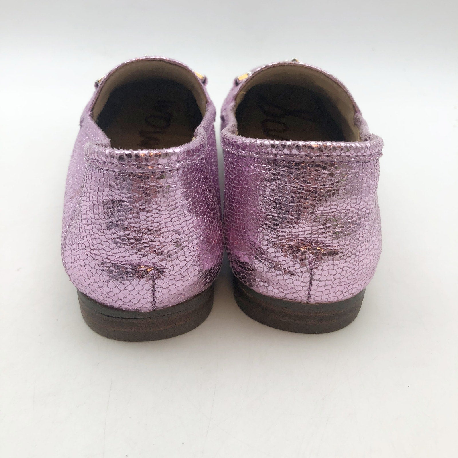 Sam Edelman Girls Loraine Slip On Loafers Kids Size 12 Metallic Lilac Purple NIB