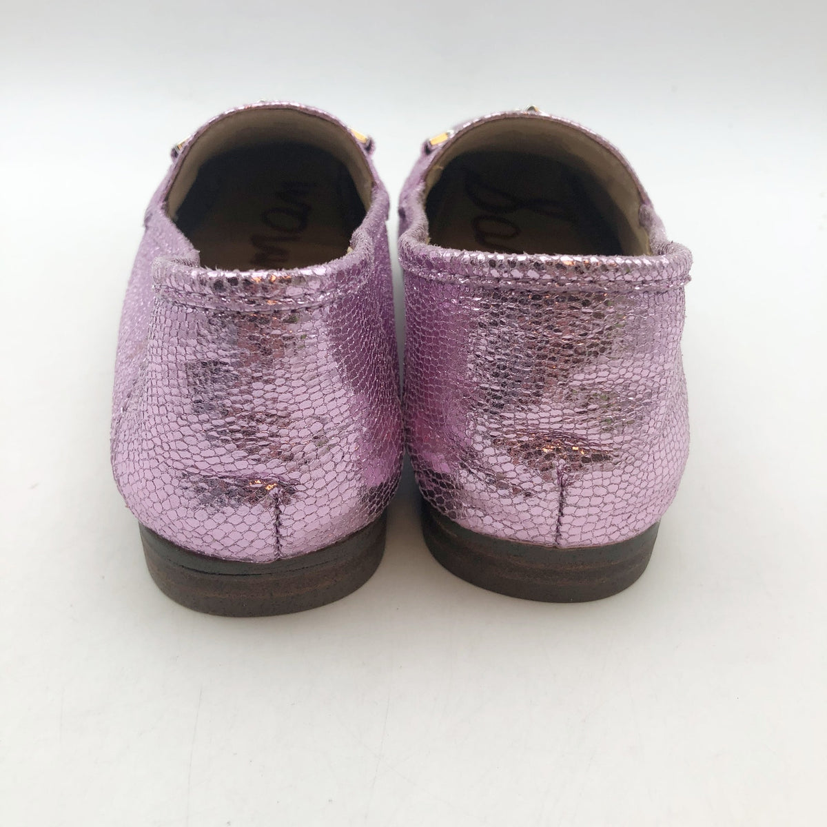 Sam Edelman Girls Loraine Slip On Loafers Kids Size 12 Metallic Lilac Purple NIB