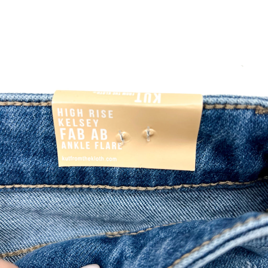 KUT FROM THE KLOTH Womens Kelsey Fab Ab Flare Jeans 6 Petite Blue Perceptual NWT