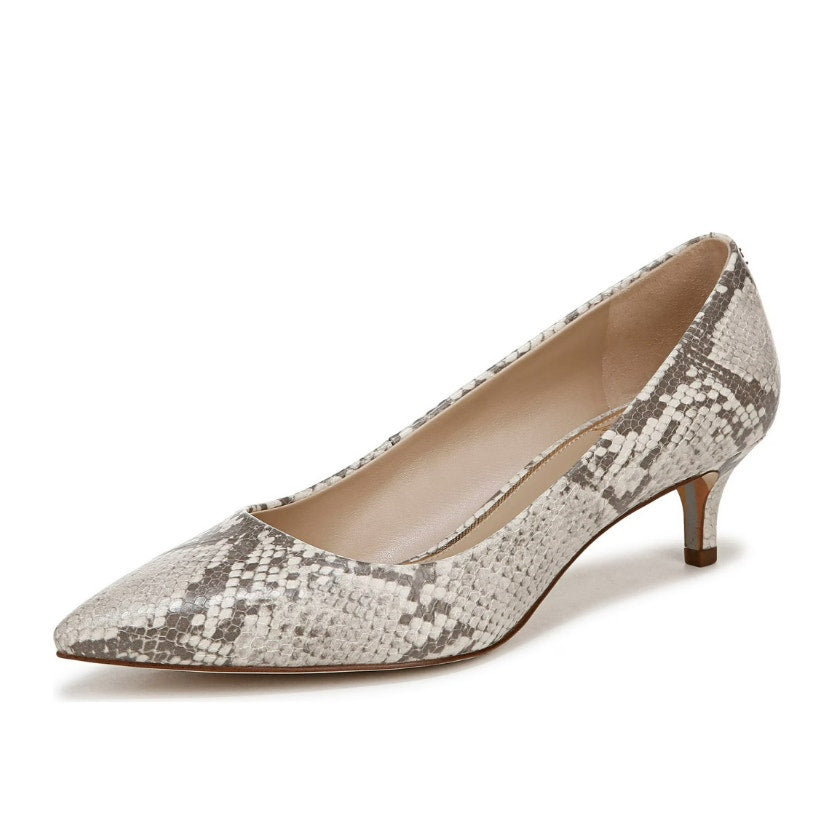 Sam Edelman Womens Dori Pumps US 8 M EU 38.5 Taupe Snake Print Leather NIB