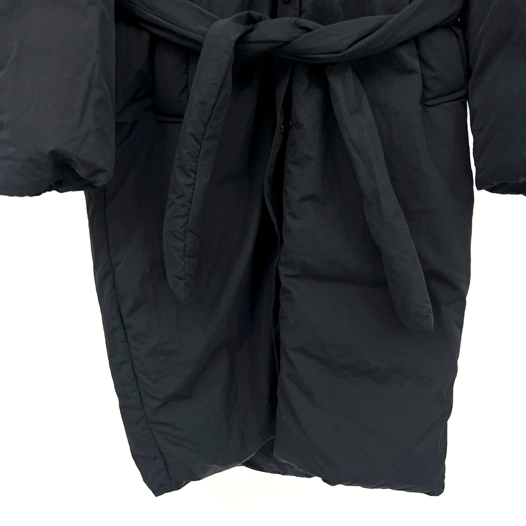 EVERLANE Women's Duvet Puffer Down Coat Medium Black Belted Hooded NWT