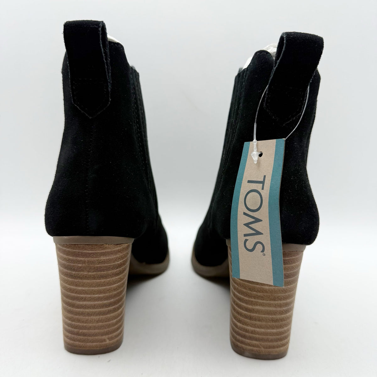 Toms Womens Noa Ankle Boots Size 5 EU 35.5 Black Suede Pull On NIB