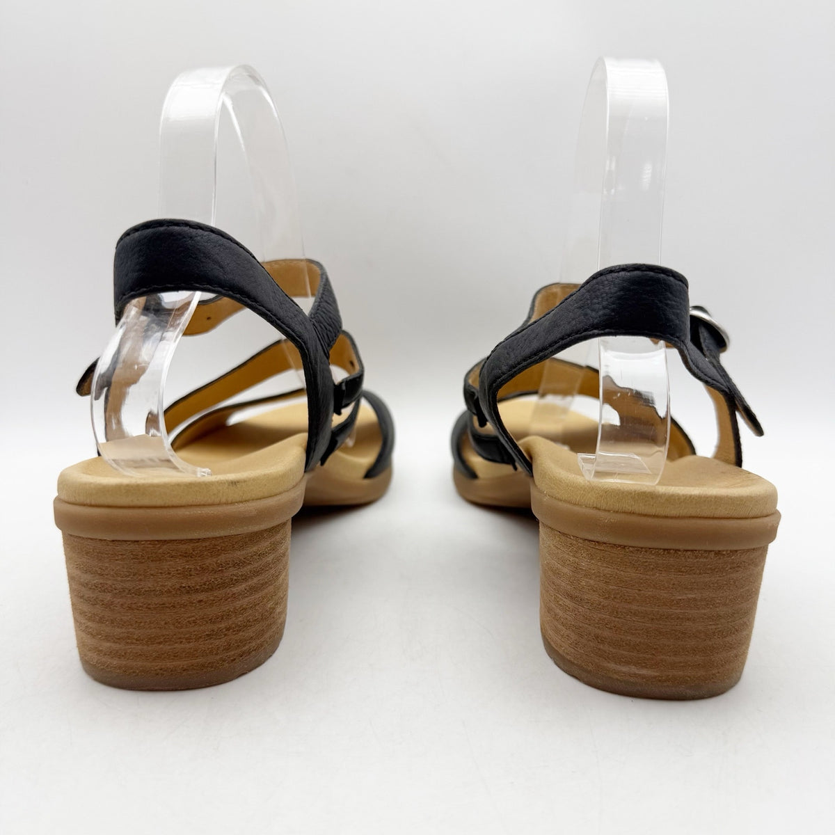 Dansko Womens Tansy Heeled Sandals EU 40 US Size 10-10.5 Black Leather NWOB