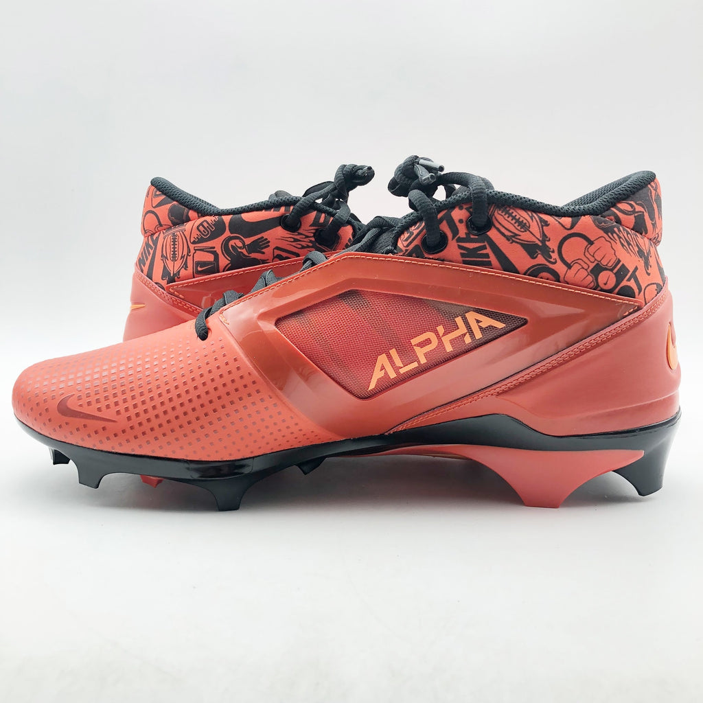 Nike Mens Alpha Menace 4 Pro NRG Molded Football Cleat Size 13 Orange Black NWOB