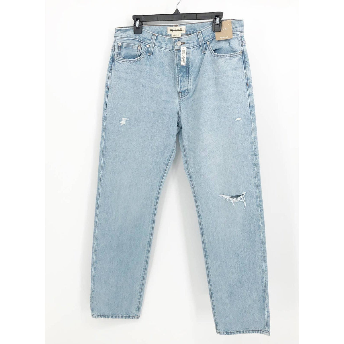 MADEWELL Men's 1991 Straight-Leg Jeans 27X28 Light Blue Halton Distressed NWT