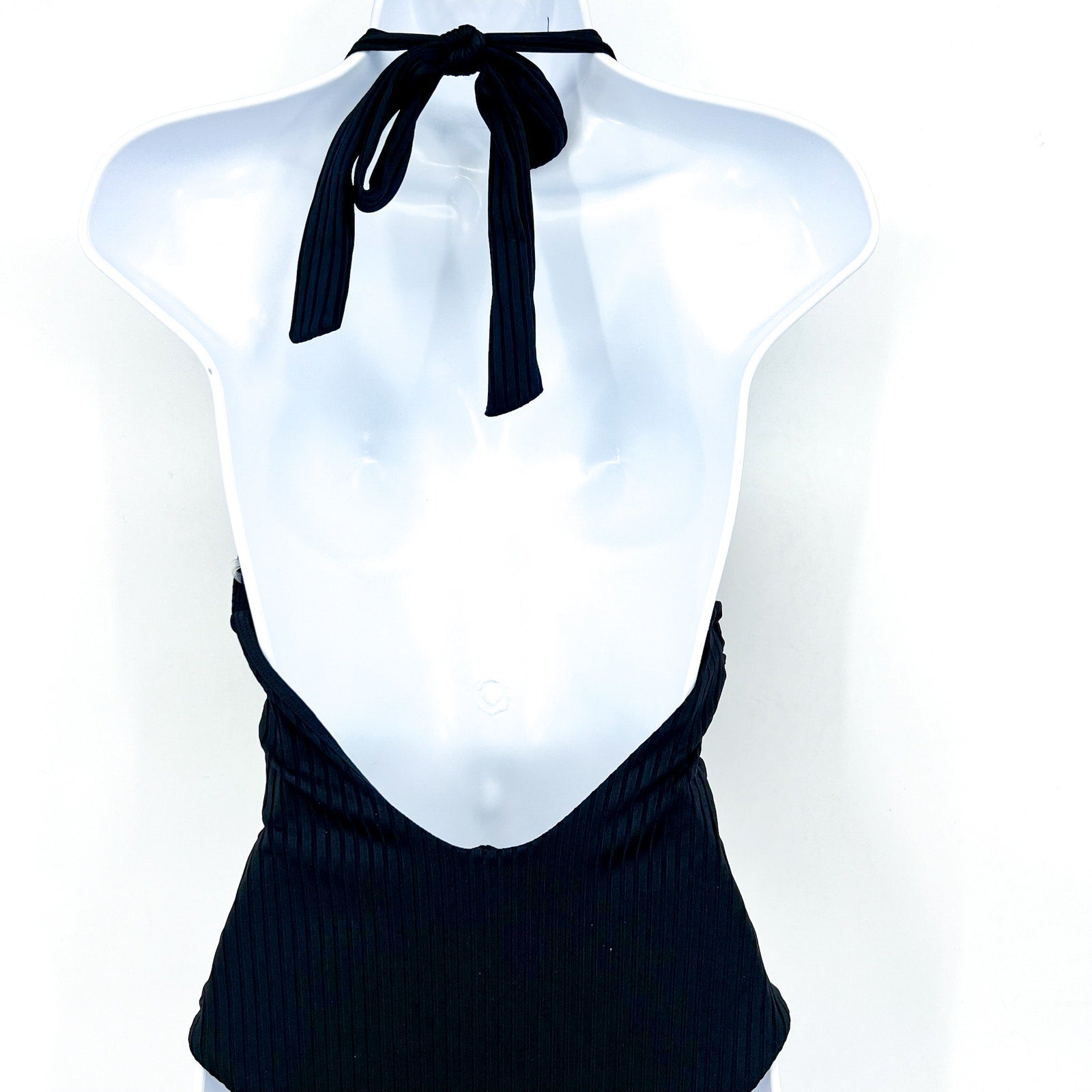 L*SPACE Women's Coast to Coast Deep-V One-Piece Swimsuit Medium Black NWT