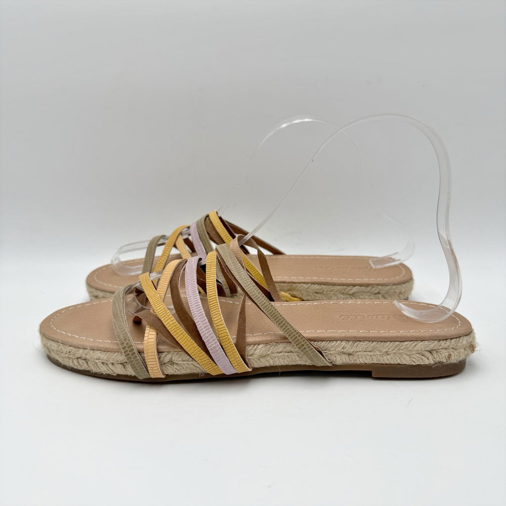 Madewell Womens Kathryn Espadrille Slide Sandal Size 8.5 Multicolor Leather NWOB