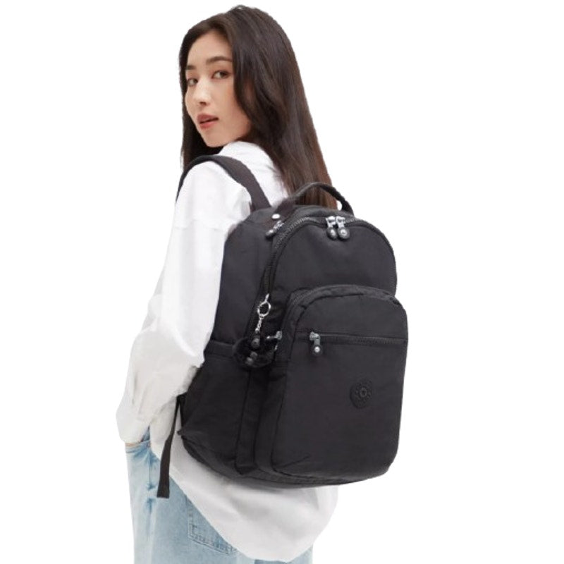 KIPLING Seoul 15" Laptop Backpack True Black Water Repellent NWT