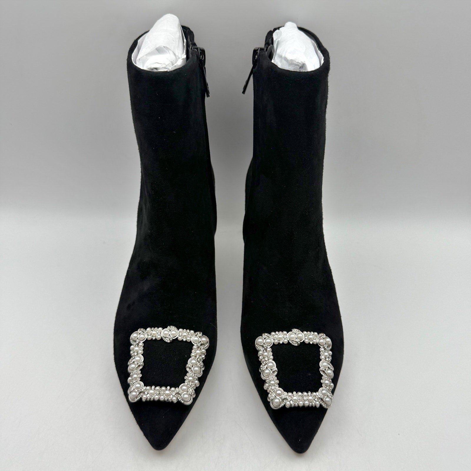 Sam Edelman Womens Ulissa Luster Ankle Bootie US 8 M Black Suede Rhinestone NWOB