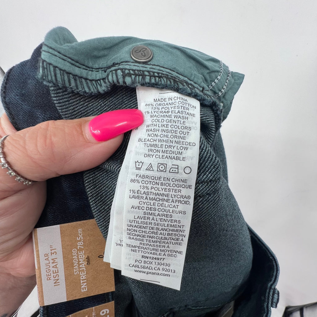 Prana Womens Sienna Skinny Jeans 29x31 US 8 Deep Blue Stretch Denim Mid Rise NWT