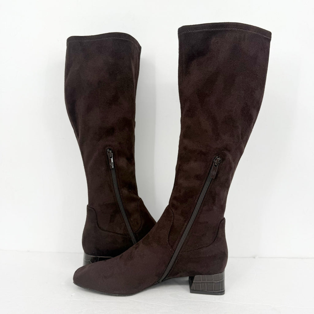 Donald Pliner Womens Regina Knee High Boot US 8.5 M Brown Suede NWOB