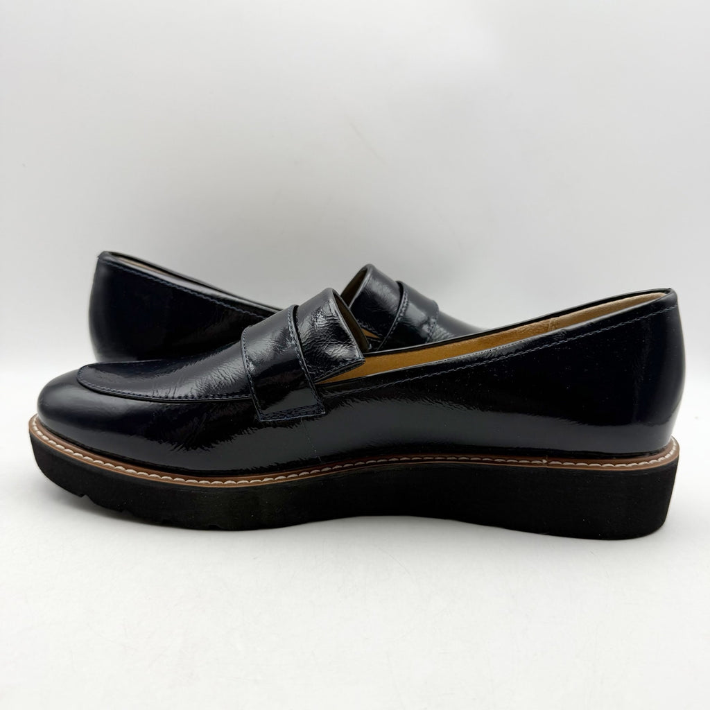 Naturalizer Womens Adiline Flat Loafers 11 Narrow Blue Leather Slip On NWOB