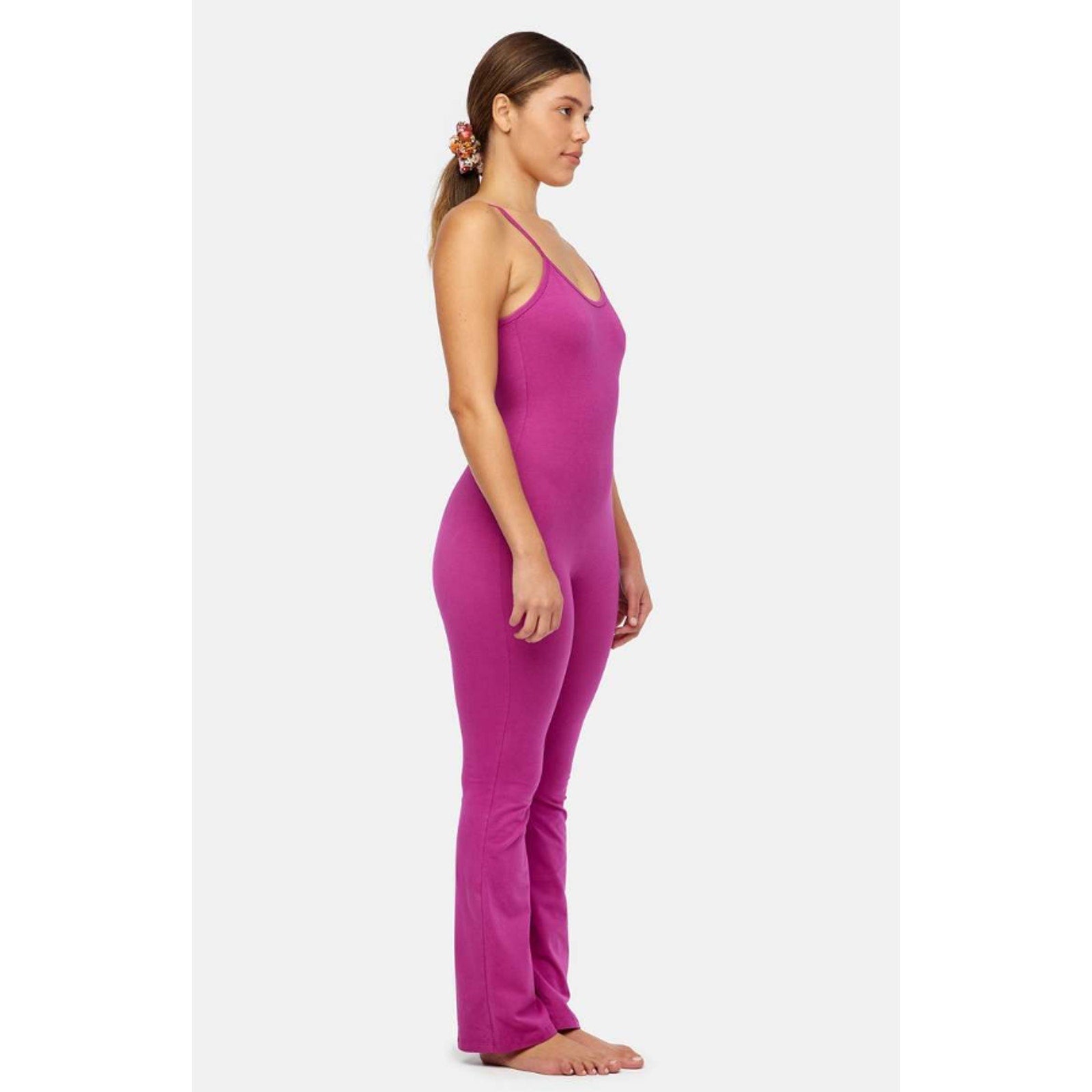 LACAUSA Womens Flow Prana Unitard Medium Pink Dragon Fruit Yoga Stretch NWT