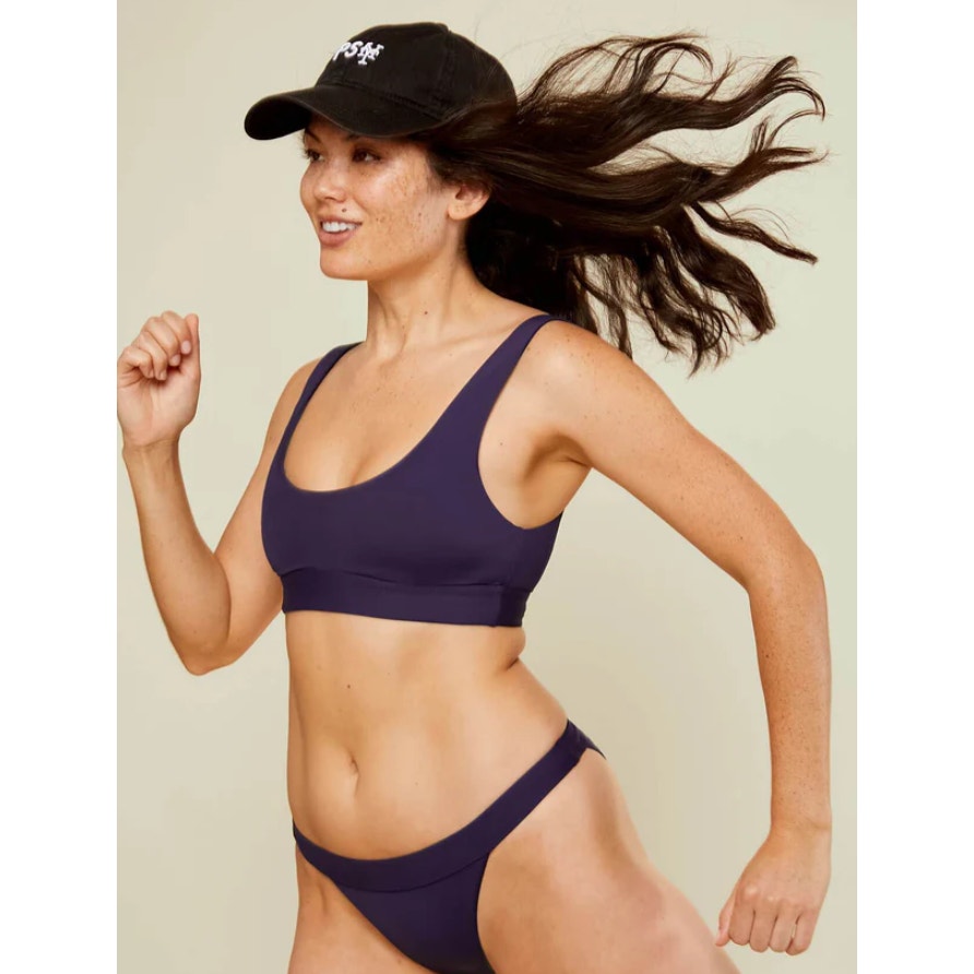 ANDIE SWIM Banded Cheeky Bikini Bottom XL US 16 Navy Blue NWT