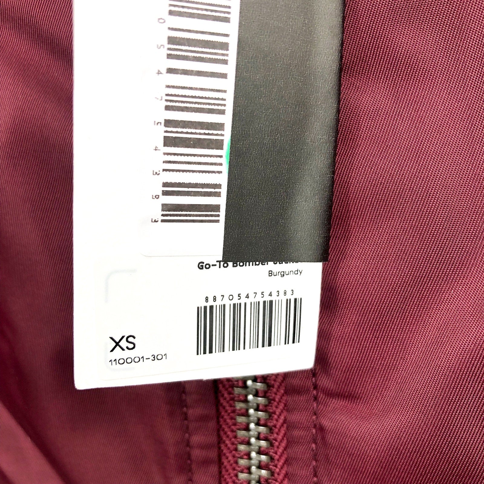 LABEL Unisex Go-To Bomber Jacket XS Red Burgundy Full Zip Oversized Fit NWT