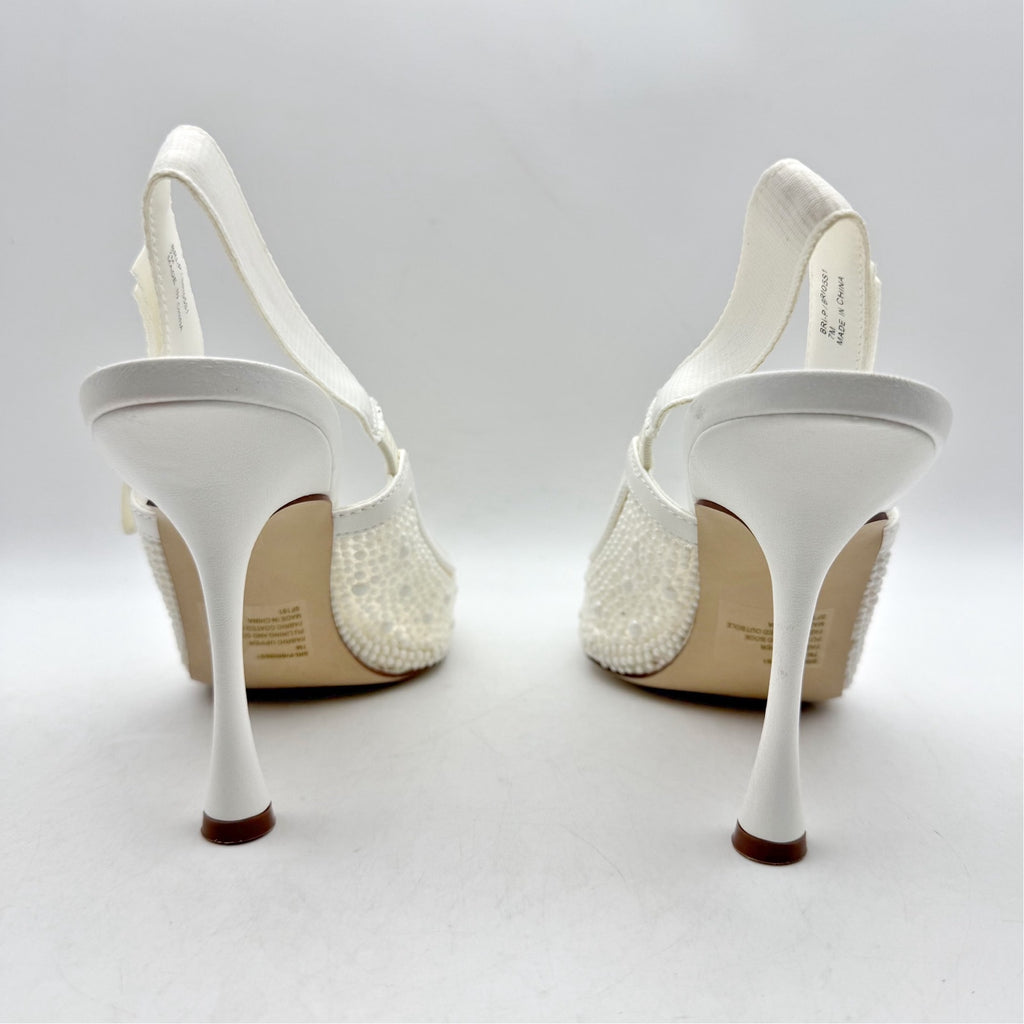 Steve Madden Womens Bri Lace Heels US 7 M EU 37.5 White Bow NWOB