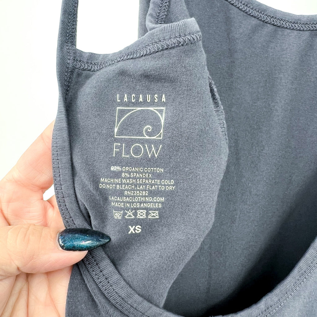 LACAUSA Women's Flow Prana Unitard Charcoal XS Yoga Jumpsuit NWT