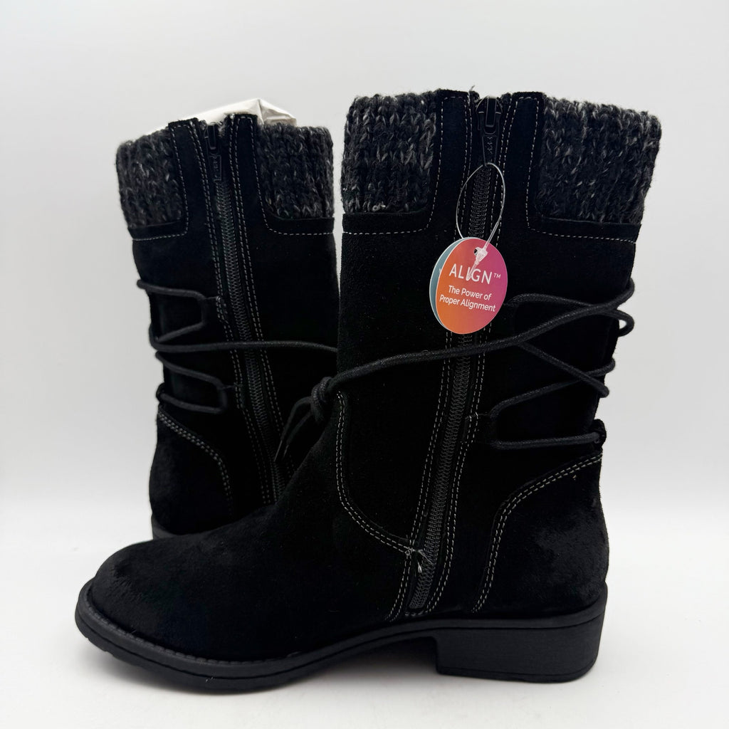 Comfortiva Womens Salem Casual Boots US 7 WIDE EU 38 Black Suede Waterproof NIB