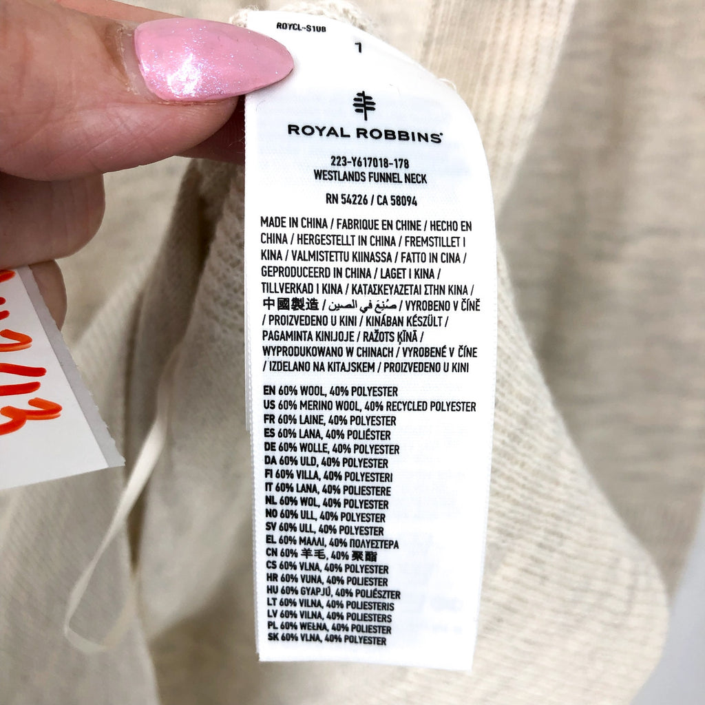 ROYAL ROBBINS Women's Westlands Sweater Small Cream Merino Wool NWT