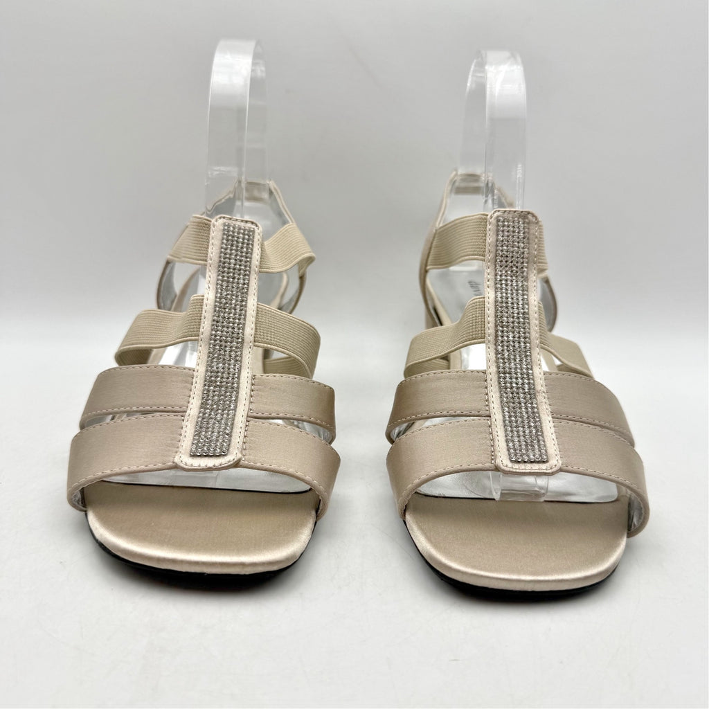 David Tate Womens Event Gladiator Sandals US 8.5 Wide Champagne Satin NWOB