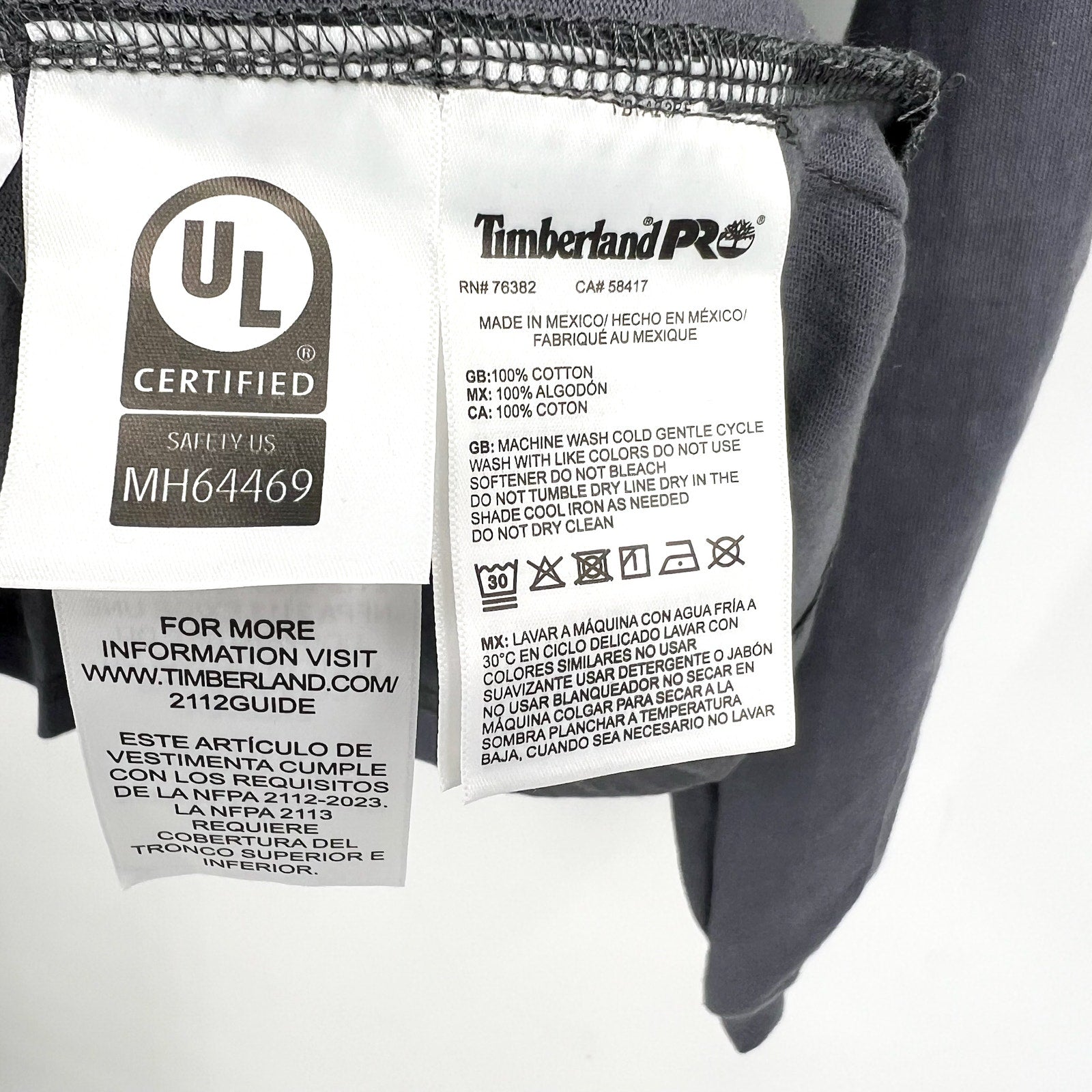 TIMBERLAND PRO Mens Cotton Core Flame-Resistant LS T-Shirt Large Gray NWT