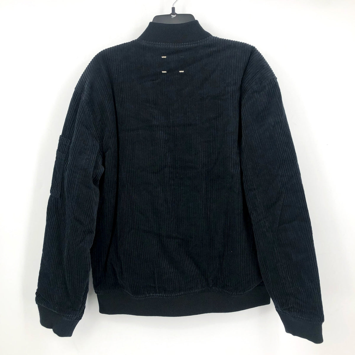 LABEL Unisex Go-To Corduroy Bomber Jacket XL Black Full Zip Long Sleeve NWT