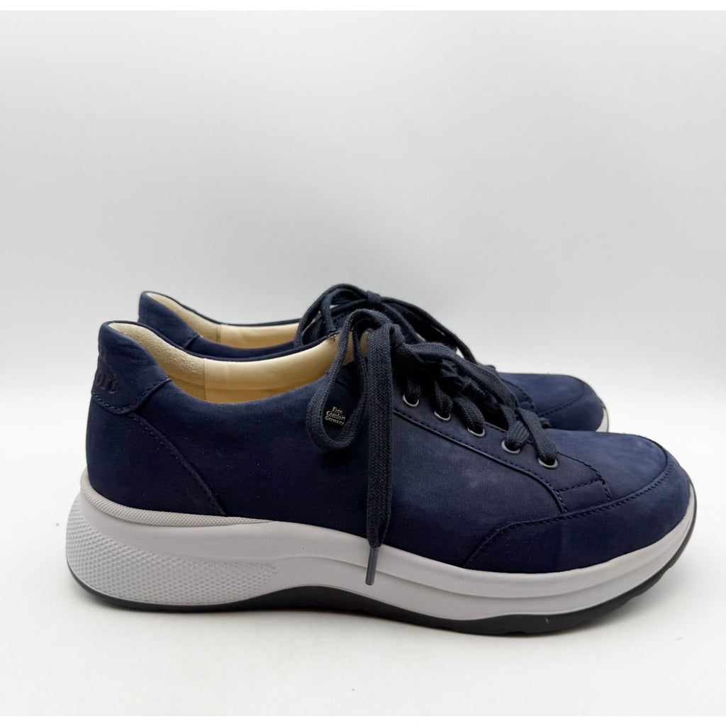 Finn Comfort Men's Casual Brandon Sneaker US 9 UK 8.5 Blue Leather Suede NWOB