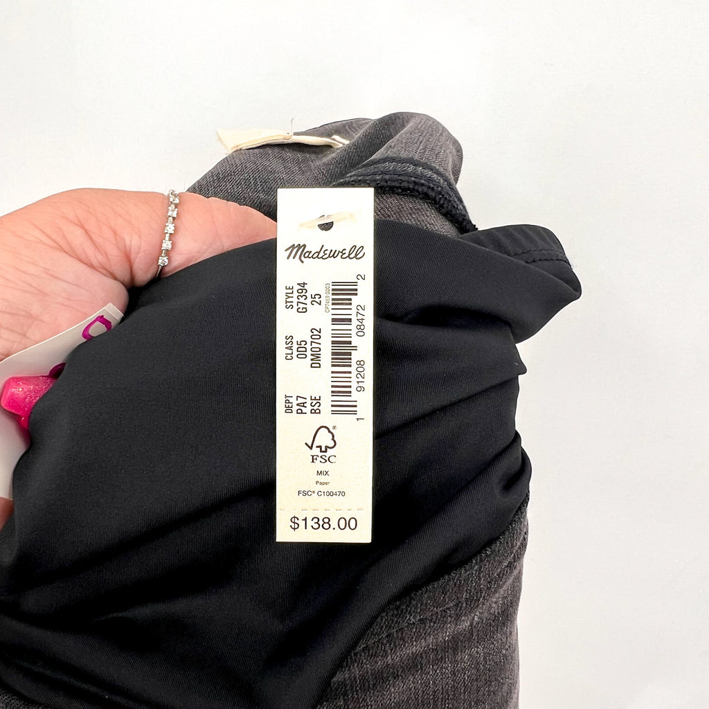 MADEWELL Maternity Over-the-Belly Skinny Jeans Size 25 Black Sea G7394 NWT
