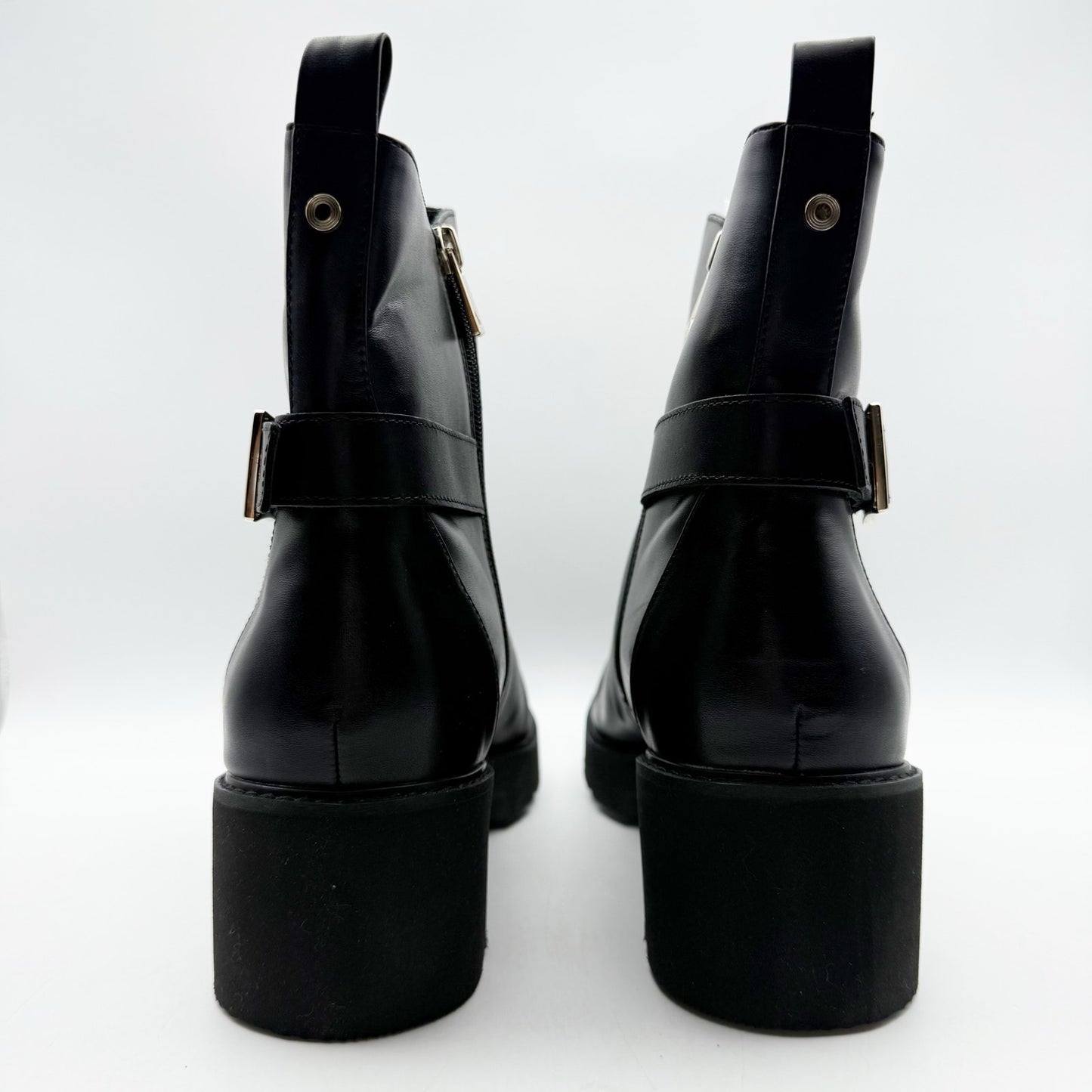 Naturalizer Womens Delilah Ankle Boots US 12 Wide EU 43 Black Leather NIB