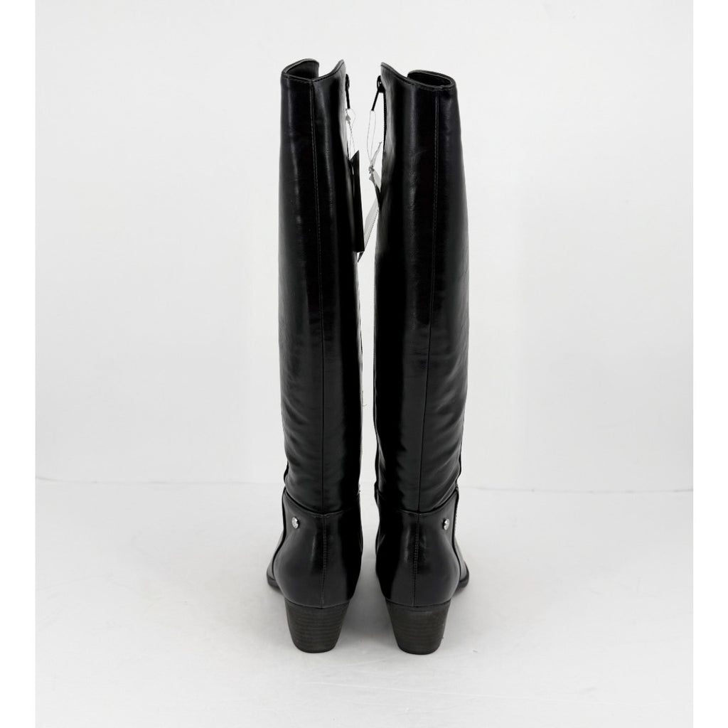 LifeStride Women's Reese Wide Calf Boot Size 8.5 Wide EU 39 Black Leather NWOB