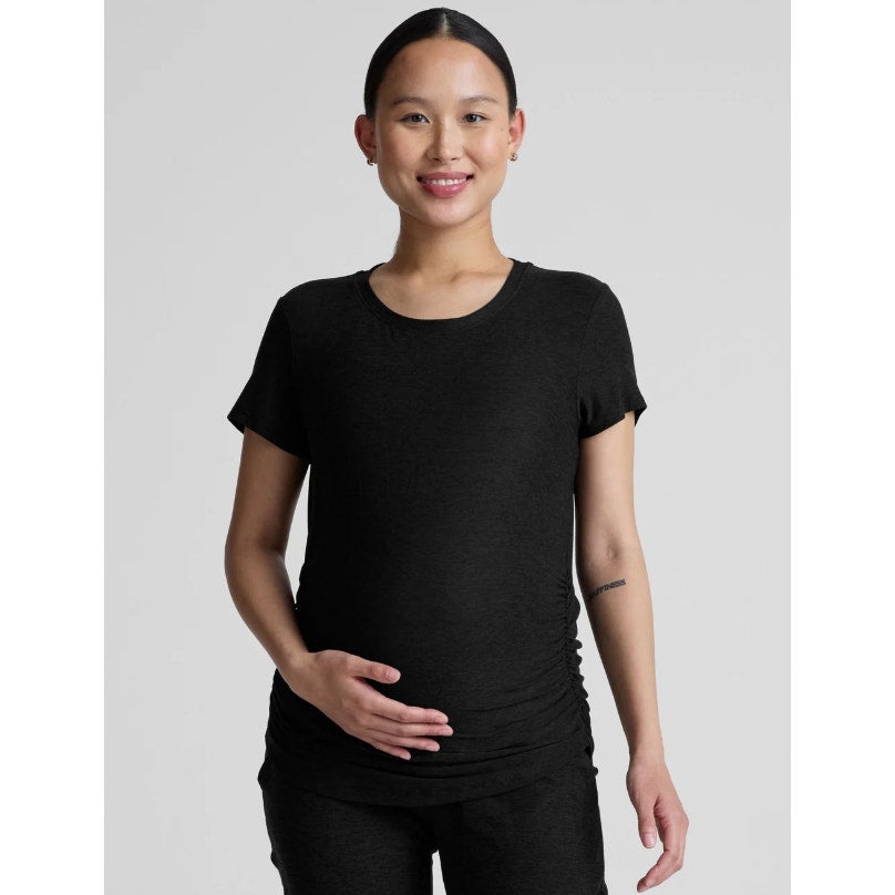 BEYOND YOGA Featherweight One & Only Maternity Tee Small Black NWOT