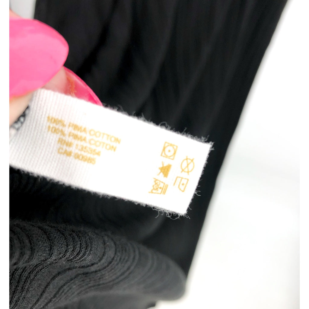 SKIN Women's Pima Robin Caftan Size 3 Large Black Cotton Rib Loungewear NWT