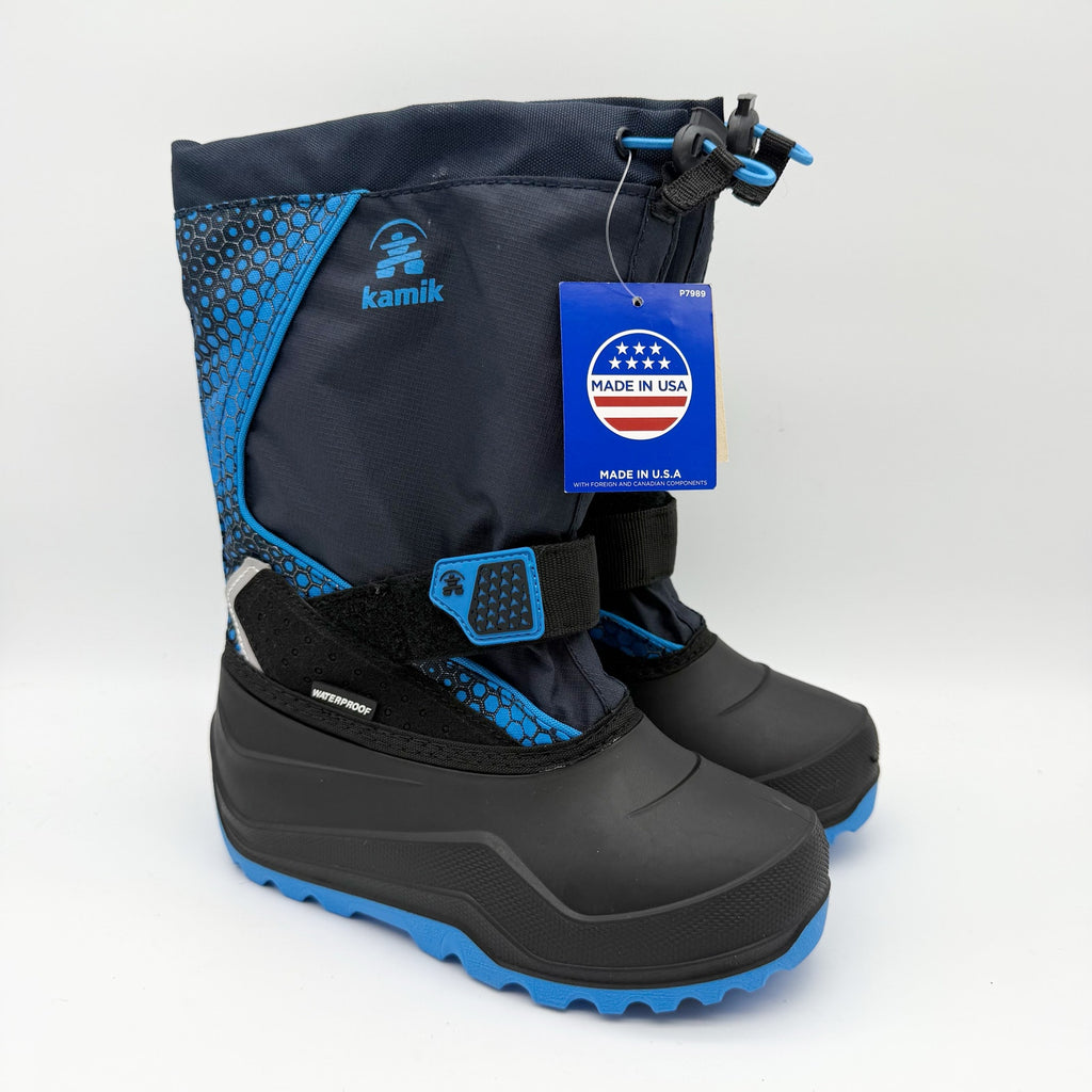 Kamik Kids Snowfall P Winter Boots US 2 EU 33.5 Blue Black Waterproof NIB