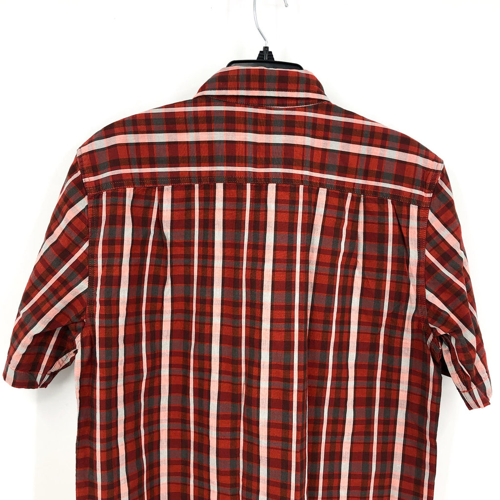 CARHARTT Mens Loose Fit Casual Shirt Small Red Plaid Short Sleeve Midweight NWT