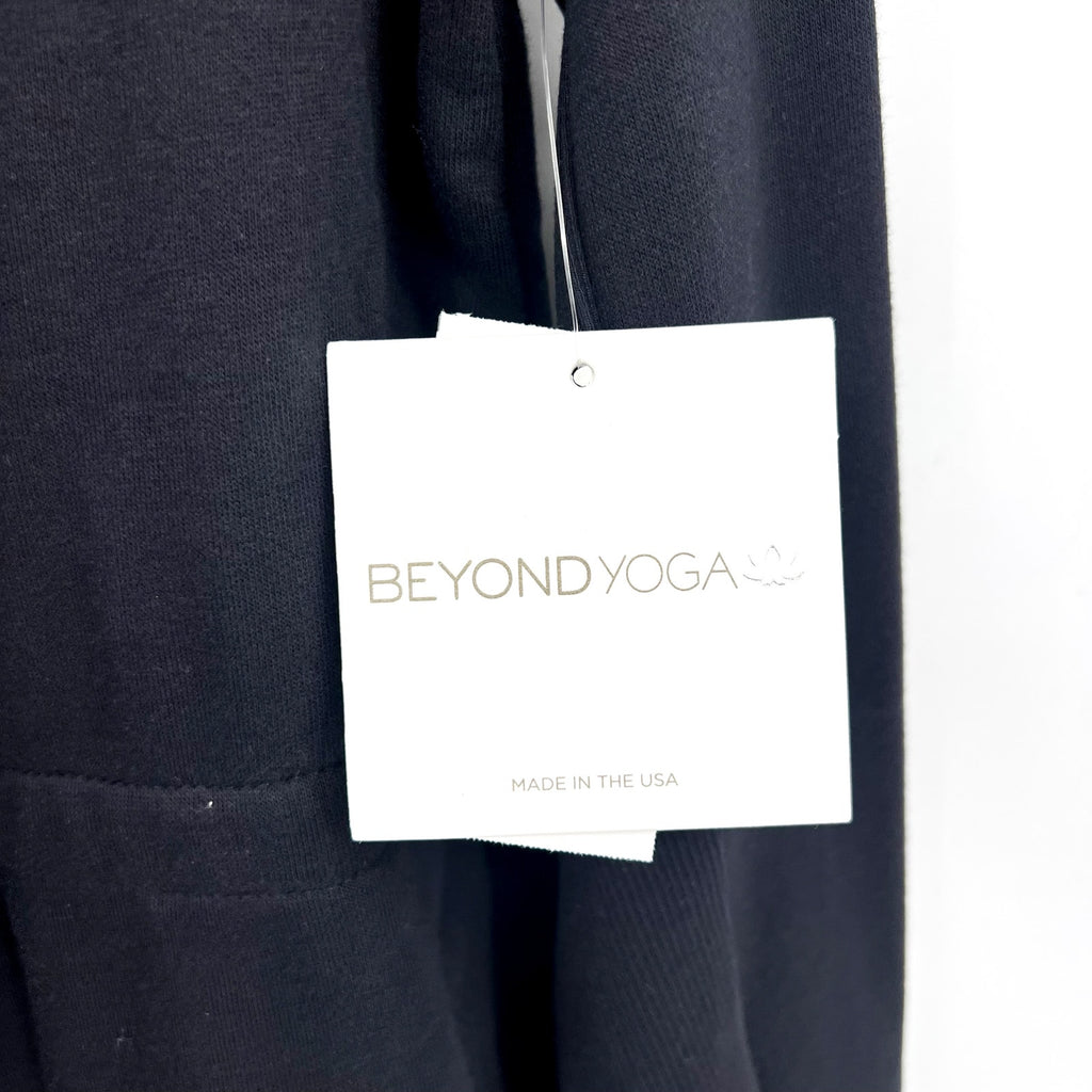 BEYOND YOGA Women's LuxeFleece Hooded Jacket Size XS Black Long Sleeve NWT