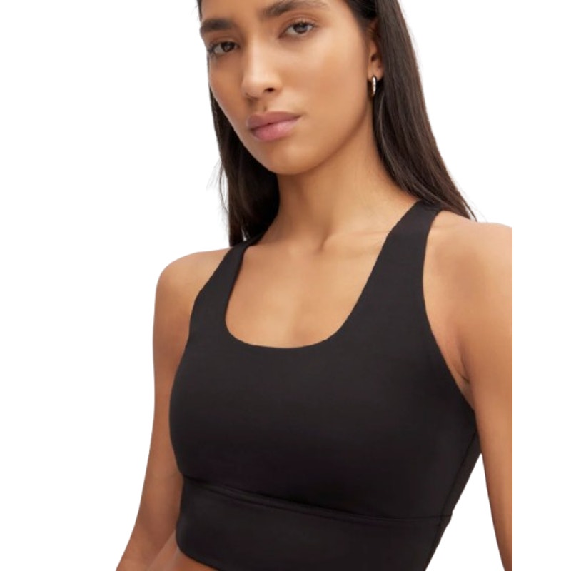 EVERLANE Women's The Perform Longline Bra Medium Black Racerback NWT