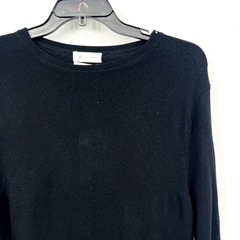 ACTIVE CASHMERE Crewneck Sweater Sweatshirt Small Black Cashmere Scottish NWT
