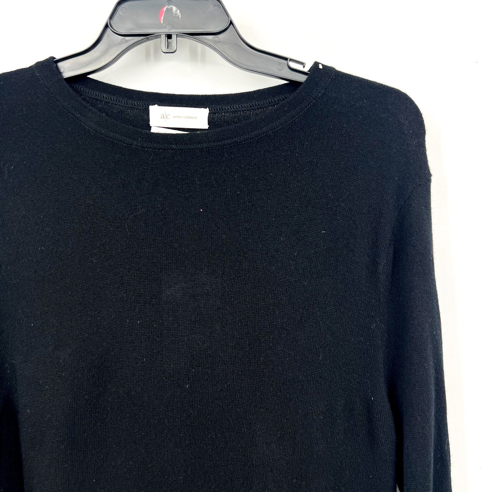 ACTIVE CASHMERE Crewneck Sweater Sweatshirt Small Black Cashmere Scottish NWT