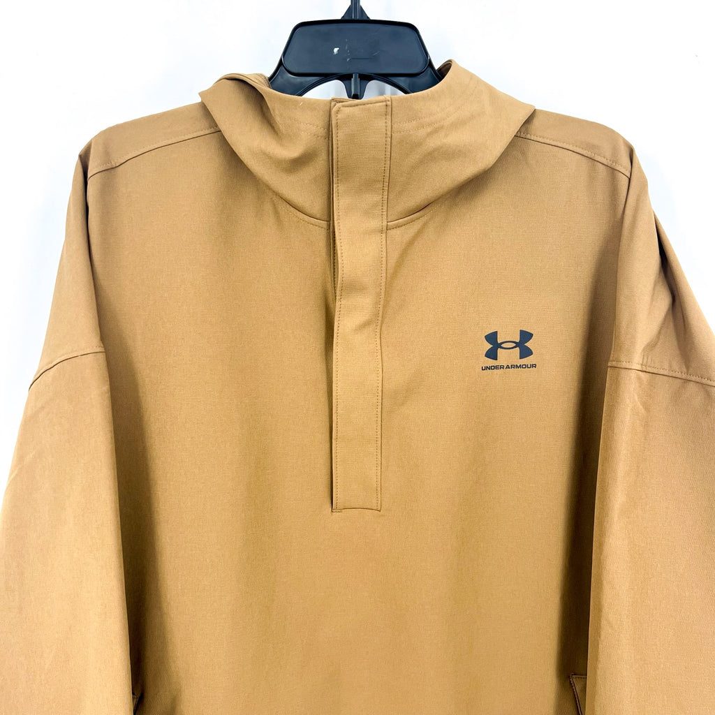 UNDER ARMOUR UA Vibe StormShell Jacket Hoodie Medium Tan Water Resistant NWOT